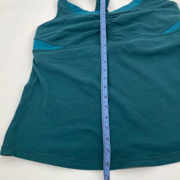 Lululemon Racer Back‎ Cinch Front Tank Medium Support Green Size 10 - Picture 11 of 12